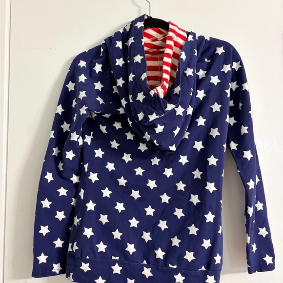 America Navy Blue Star Print Women's Hoodie - Picture 5 of 8
